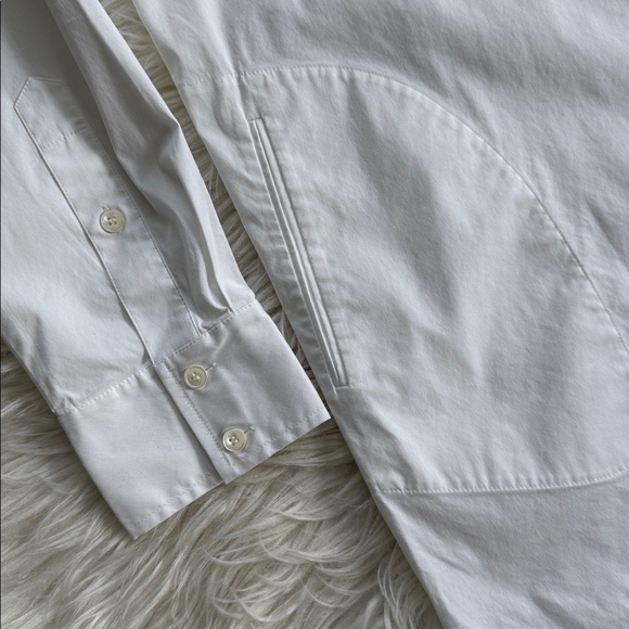 Lafayette 148 New York Long Sleeve Button Down White Shirt Size 12 - Picture 5 of 10